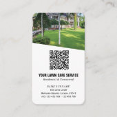 Foto QR für moderne Rasenpflege  Visitenkarte (Vorderseite)