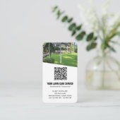 Foto QR für moderne Rasenpflege  Visitenkarte (Stehend Vorderseite)