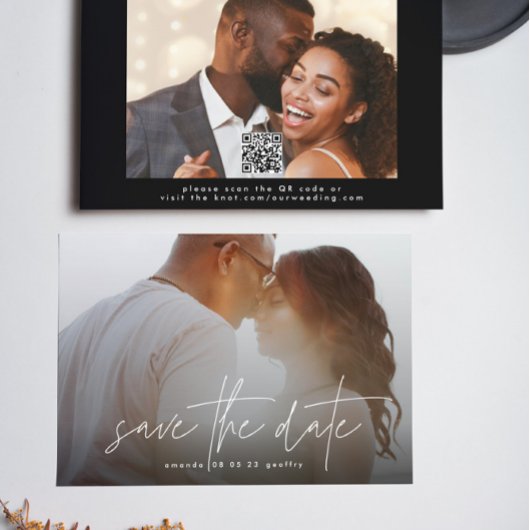 Foto QR für moderne Typografie Save The Date