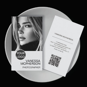 Foto QR für Schwarzweiß-Logos Visitenkarte