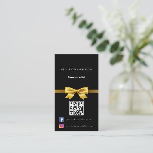 Foto Qr für Social Media-Premium Visitenkarte (Stehend Vorderseite)