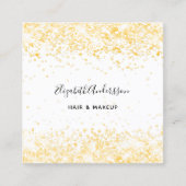 Foto qr für Weißgold Glitzer Quadratische Visitenkarte (Vorderseite)