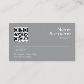 Foto QR Graue Visitenkarte für Minimalistischen Me (Rückseite)