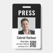 Foto QR-Presseausweis für Journalisten oder Report Ausweis (Vorderseite)