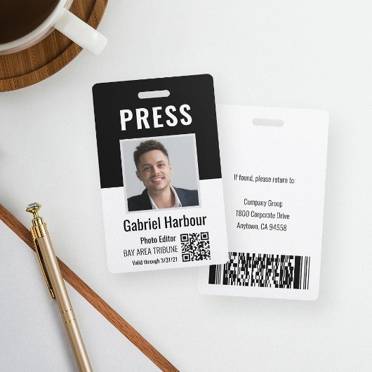 Foto QR-Presseausweis für Journalisten oder Report Ausweis