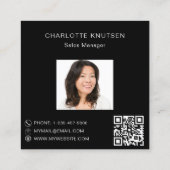 Foto Qr Quadratische Visitenkarte (Rückseite)