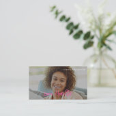 Foto qr rosa visitenkarte (Stehend Vorderseite)