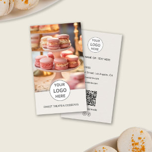 Foto QR Tan Business Card für Bäckereien mit benut Visitenkarte