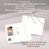 Foto QR Trifold Gold Wedding Menu Tischnummer