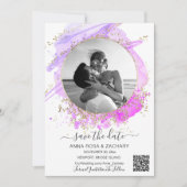 *~* Foto QR WEDD SPEICHERN SIE DAS DATUM Website A Einladung (Vorderseite)