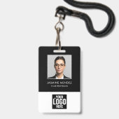 Foto Quadrat-Logo Mitarbeiter QR-Code Barcode-ID Ausweis (Vorderseite mit Lanyard)