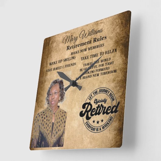 Foto Quadratische Wanduhr (Winkel)