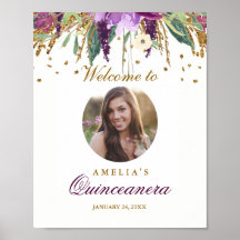 Foto Quinceanera Begrüßungszeichen Amethyst