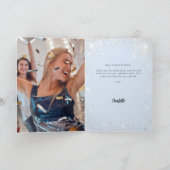 Foto Quinceanera, blauer Glitzer Dankeskarte (Innenseite)