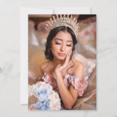 Foto Quinceañera Bohemisches Skript Einladung (Rückseite)