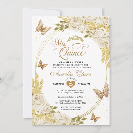 Foto Quinceañera Einladung (Vorderseite)