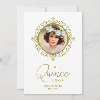 Foto Quinceañera Español Efecto Encaje Clásico Einladung
