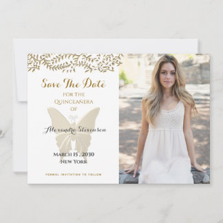 Foto Quinceanera Gold Save The Date