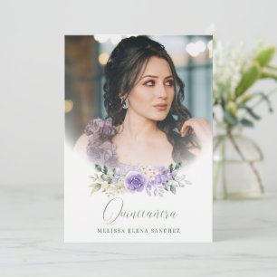 Foto Quinceañera Spanisch Florale Girlande Violett