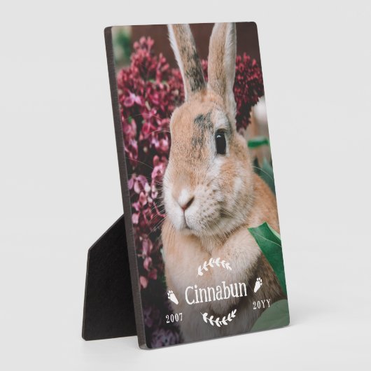 Foto-Rabbit-Gedenkstätte "White Bunny Paws Greener Fotoplatte (Seite)