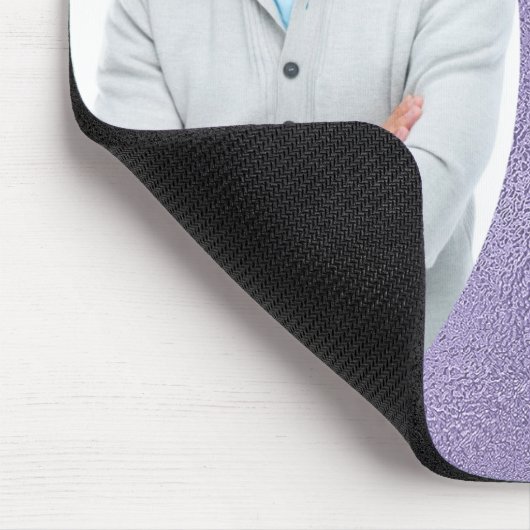 Foto-Rahmen aus lila Glas Mousepad (Ecke)