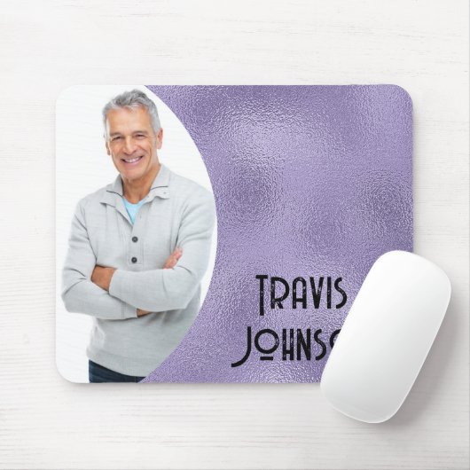 Foto-Rahmen aus lila Glas Mousepad (Mit Mouse)