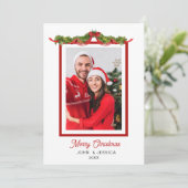 Foto-Rahmen für Aquarellen Feiertagskarte (Stehend Vorderseite)