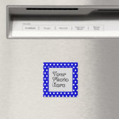 Foto-Rahmen für blaue und weiße Polka-Dosen Magnet (In Situ (Geschirrspüler))