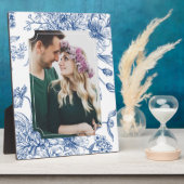 Foto-Rahmen für Blue Toile-Blume Fotoplatte (Seite)