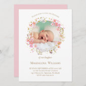 Foto-Rahmen für Blume | Tauflanung Einladung (Vorne/Hinten)