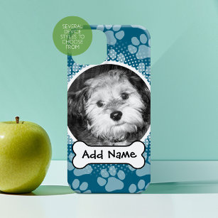 Foto-Rahmen für Haustiere mit Paw-Druck und Dog-Kn iPhone 15 Mini Hülle