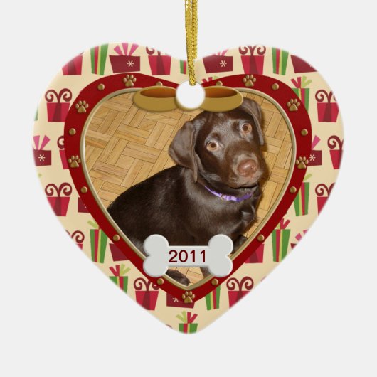 Foto-Rahmen für personalisierte Hunde Keramik Ornament (Vorne)