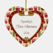 Foto-Rahmen für personalisierte Hunde Keramik Ornament (Hinten)