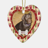 Foto-Rahmen für personalisierte Hunde Keramik Ornament (Links)