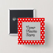 Foto-Rahmen für rote und weiße Polka-Dosen Button (Vorne & Hinten)