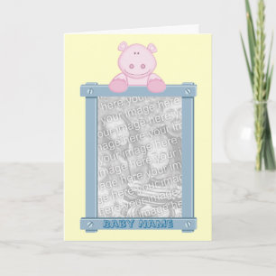 Foto-Rahmen-Geburts-Mitteilung mit Flusspferd Ankündigung