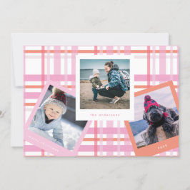 Foto-Rahmen | Gingham Merry Christmas Feiertagskarte