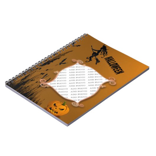 Foto-Rahmen, Hexe, Jack o' Lantern Notebook Notizblock (Linke Seite)
