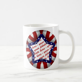Foto-Rahmen in Rot-Weiß- und Blue-Star-Form Kaffeetasse