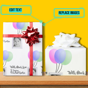 Foto-Rahmen mit Balloons Geschenkpapier