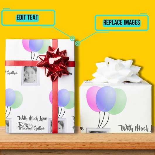 Foto-Rahmen mit Balloons Geschenkpapier