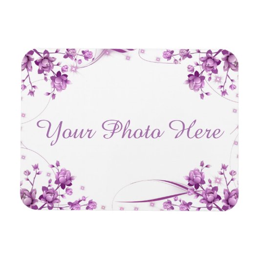 Foto-Rahmen mit Blume Magnet (Horizontal)