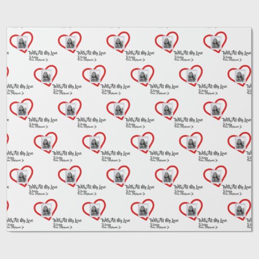 Foto-Rahmen mit Herz Geschenkpapier (Flach)