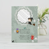 Foto Rahmen mit Hexe, Monster, Geist, Katze Einladung (Stehend Vorderseite)