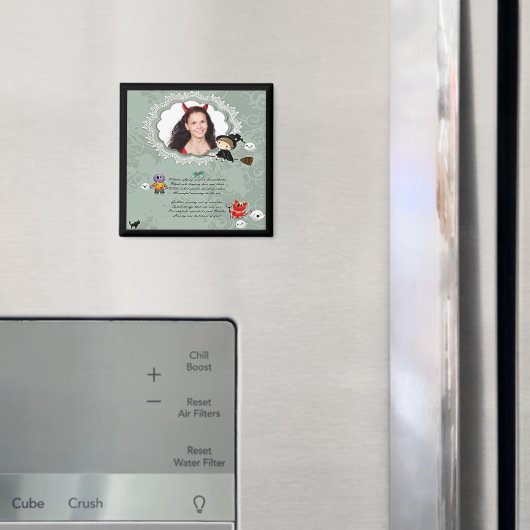 Foto Rahmen mit Hexe, Monster, Geist, Katze Magnet (In Situ (Kühlschrank))