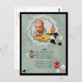 Foto Rahmen mit Hexe, Monster, Geist, Katze Postkarte (Vorne/Hinten)