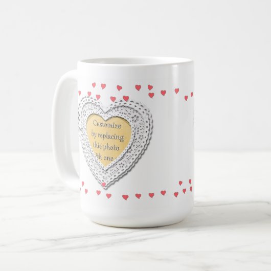 Foto-Rahmen mit wenig Herz Kaffeetasse (Vorderseite Links)