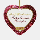 Foto-Rahmen-Ornament aus weichem Herzen (rot) Keramikornament (Hinten)