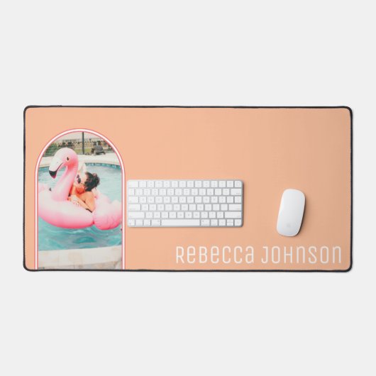 Foto-Rahmen-Pfirsichkleinste Tischmatte Schreibtischunterlage (Tastatur & Maus)