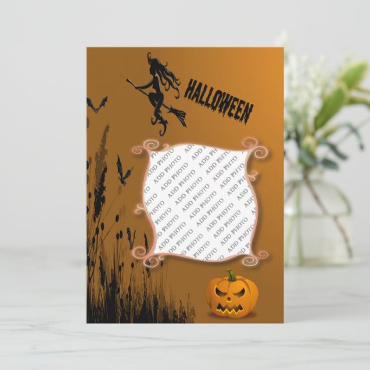 Foto Rahmen, Rotzunge, Jack oder Laterne Einladung (Stehend Vorderseite)